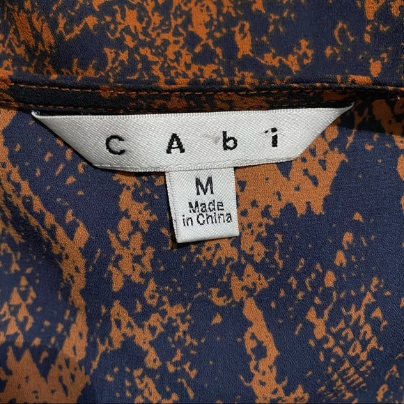 CAbi Style #101 Border Wrap Snake Print Tie Blouse - Picture 3 of 5